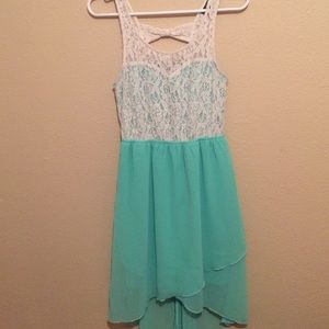 Mint and white dress