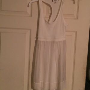 Cream Colored Double Layer Sheer Tank