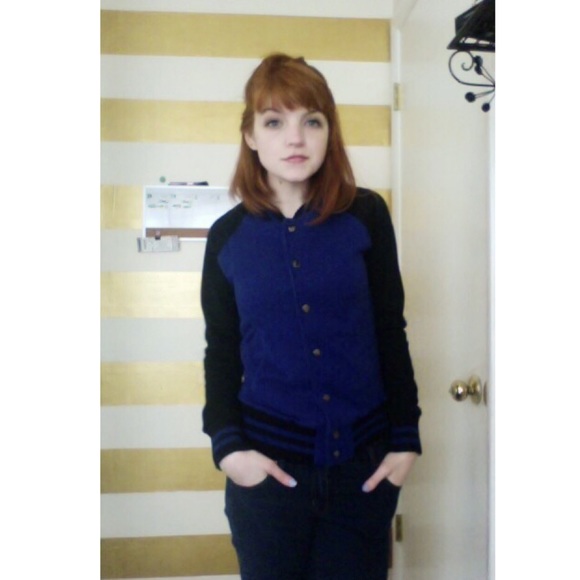 Forever 21 Jackets & Blazers - F21 Navy & Black Varsity Jacket