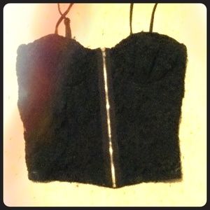 Black lace crop top !