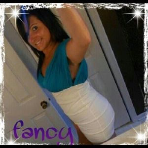 Turquoise and White Dress