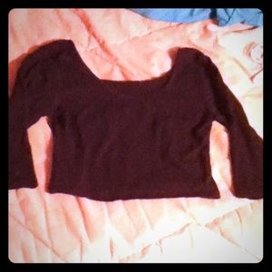Wet seal half sleeve crop top