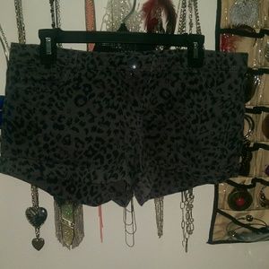 Animal print shorts and aqua top