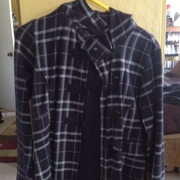 New Plaid Peacoat - Picture 1 of 2