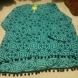Caribbean color high low tunic!
