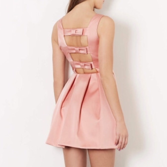 Dresses Pink Duchess Satin Bow Back Prom Dress