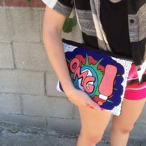 Hand Beaded OMG Clutch