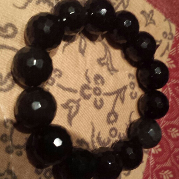 Black glass bead Bracelet