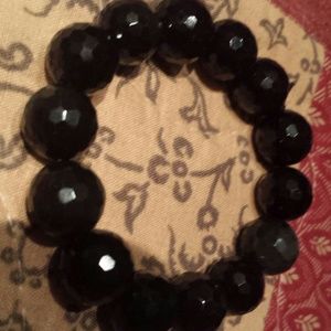 Black glass bead Bracelet