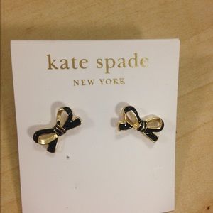 Black bow Kate spade earrings