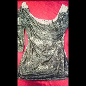 BKE boutique metallic short w/lace back