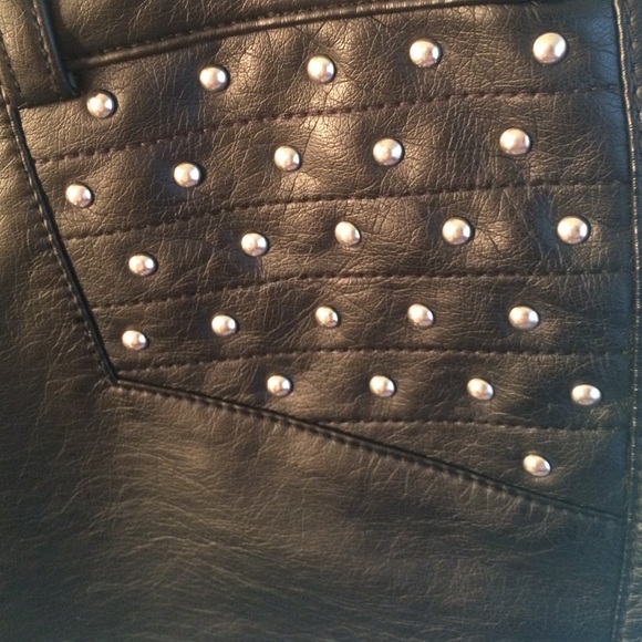 Forever21 Faux Leather shorts with studs - Picture 2 of 4