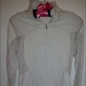 Lululemon 1/2 zip cream/black stripe jacket