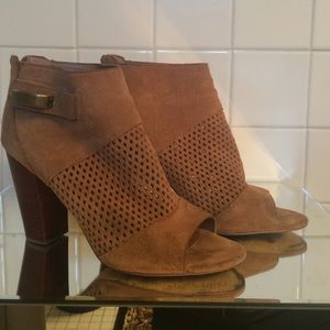 Dolce Vita suede peep toe boots