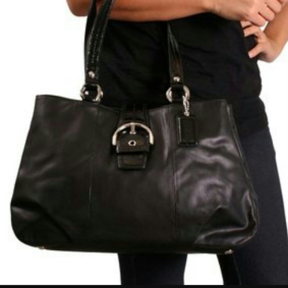 Coach Handbags - Coach Buckle Brown Leather Soho Carry all F19248