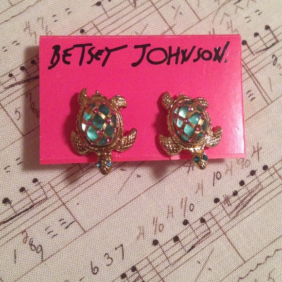 Betsey Johnson Jewelry - Betsey Johnson Jeweled Turtle Stud Earrings