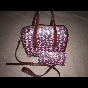 💞FOSSIL Sydney Pink Cheetah Purse & Wallet Set 💞