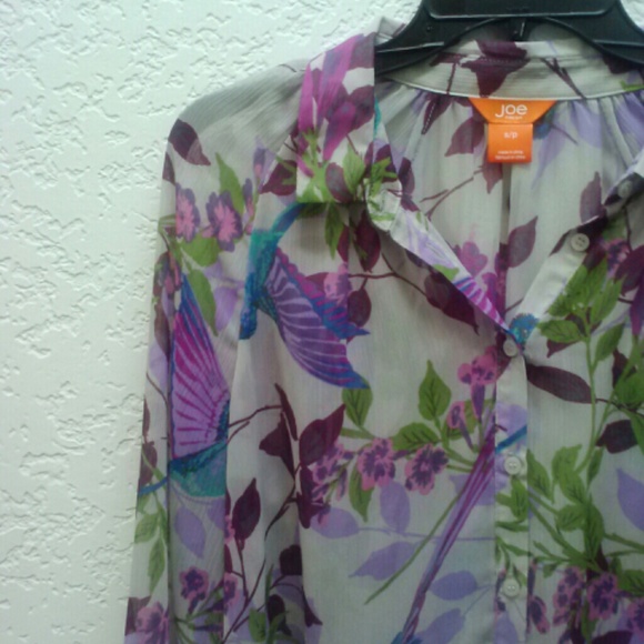Joe Fresh Tops - *HP!* Joe Fresh Purple Floral Button Down Blouse