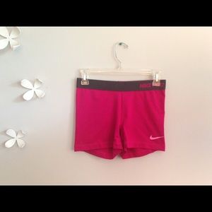 NIKE Pro Spandex in Dark Pink/Gray