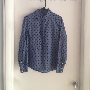 "Jacquard Dot Popover shirt" J. Crew sz Small
