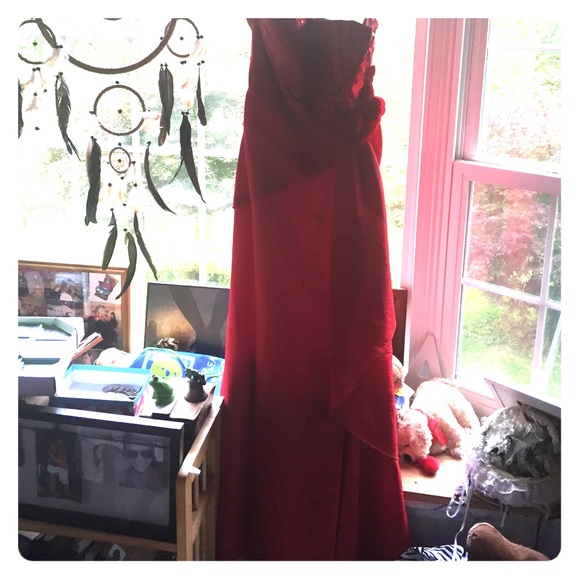 David's Bridal Strapless Prom Dress