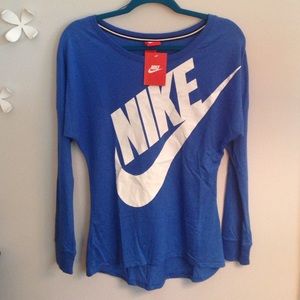 NIKE Long Sleeve Tee in Royal Blue