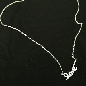 Sterling silver Crystal love necklace