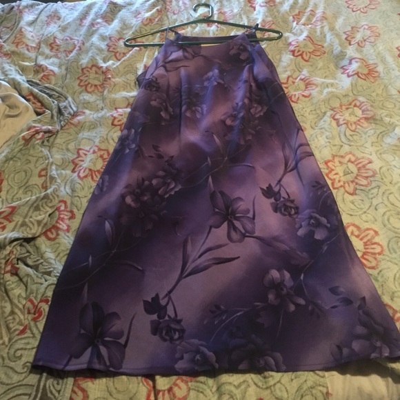 Purple flows dress.