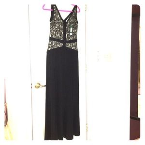 Black with lace gown