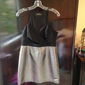 Cut out black and metallic party dress