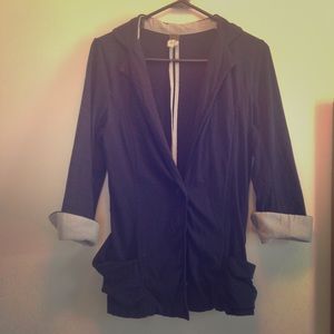 Free People navy cotton blazer
