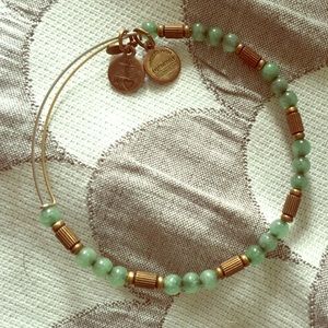 Green beaded Alex and Ani bracelet
