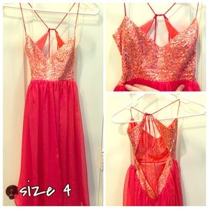 Australian designer Pink sequin low back dress