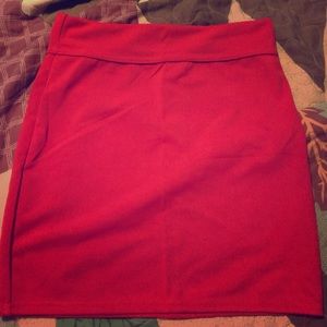 Red tight skirt