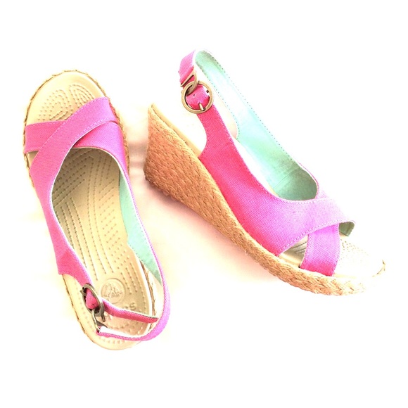 Pink Summer Wedges - Picture 1 of 4