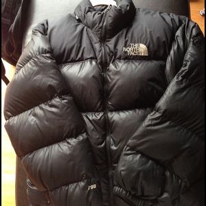 North Face black men's puff coat