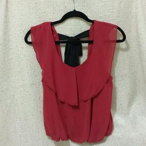Red crop blouse