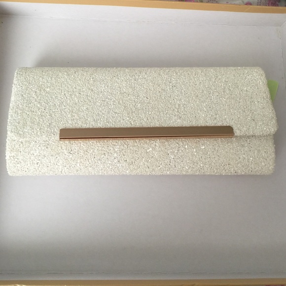 Aldo white & gold clutch - Picture 1 of 4