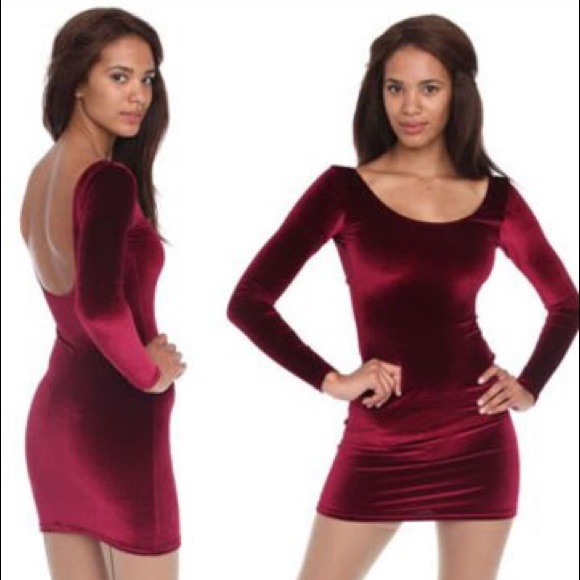 American Apparel Velvet Long Sleeve Dress