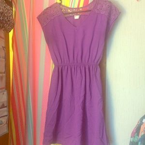 {Charming Charlie} Deep Purple V-Neck Sun Dress