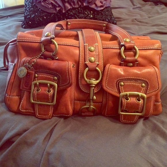 Authentic leather retro coach purse