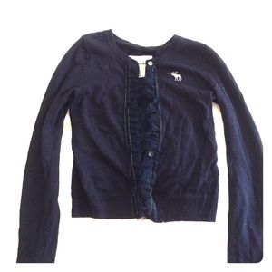 Navy Cropped Cardigan