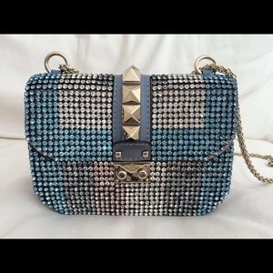 Valentino Crystal-Embellished Leather bag