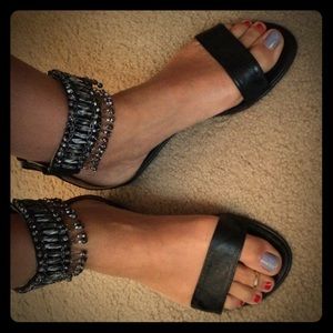 Black beaded sandal