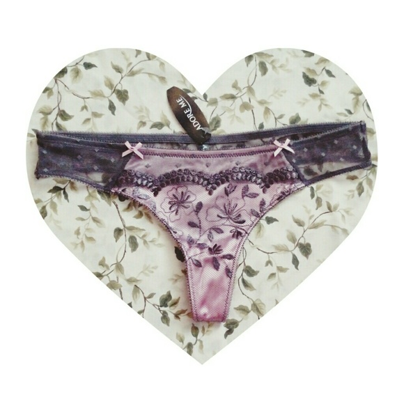 Pink Lace & Satin Thong