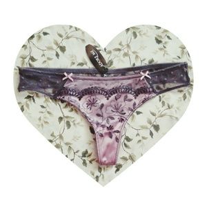 Pink Lace & Satin Thong