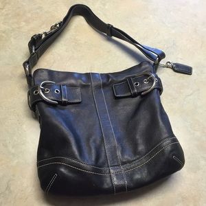 Coach black leather handbag
