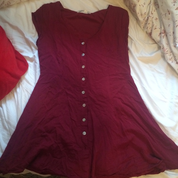 Button down, lace back dress