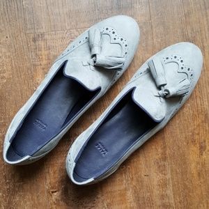 Valas Los Angeles Grey Tassel Loafer Flats Shoes