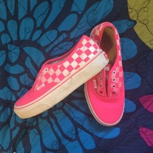 Vans Pink fading Checkers Wms 5.5